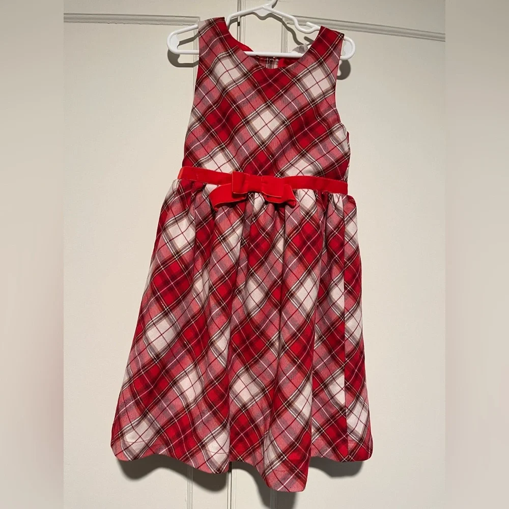 H&M Girls Red and White Plaid Christmas Dress - Picture 1 of 3